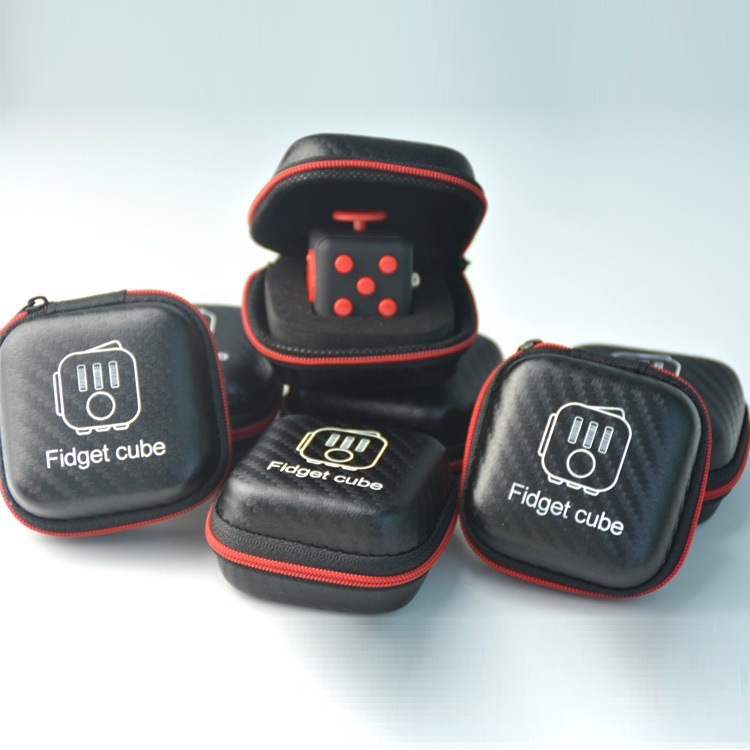 Box Cứng Đen Sọc Carbon Chìm Dùng Đựng Fidget Cube 6 Mặt, Tai Nghe, Cáp ...