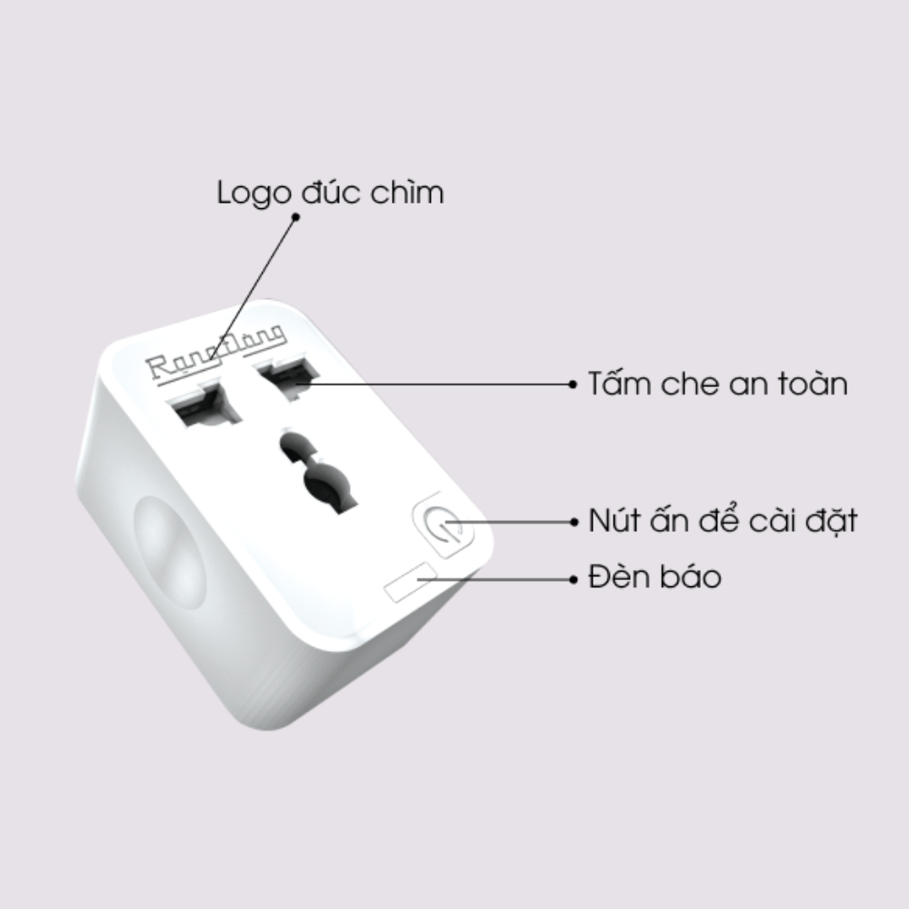 Ổ Cắm Thông Minh Wifi Rạng Đông OC01 – Điều Khiển Qua App, Hẹn Giờ Bật/Tắt, Thiết Kế Nhỏ Gọn