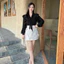 Áo sơ mi bèo tay nơ cổ style Hàn Quốc A2579 Kymie