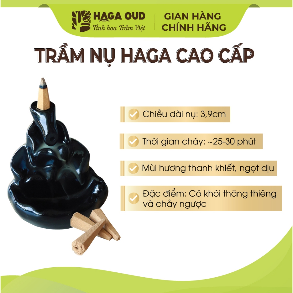 Ảnh Nụ trầm hương Haga cao cấp, mùi hương thanh khiết ngọt dịu, dùng xông nhà, xông cửa hàng, thưởng trầm 3