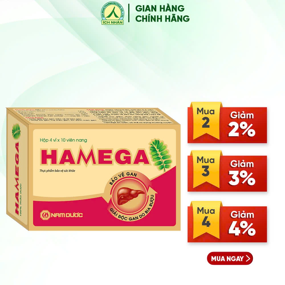 Ảnh Viên uống HAMEGA  Hỗ Trợ Giải Độc Gan, Mát Gan, Giải Rượu Và Tăng Cường Chức Năng Gan - Hộp 40 viên 1