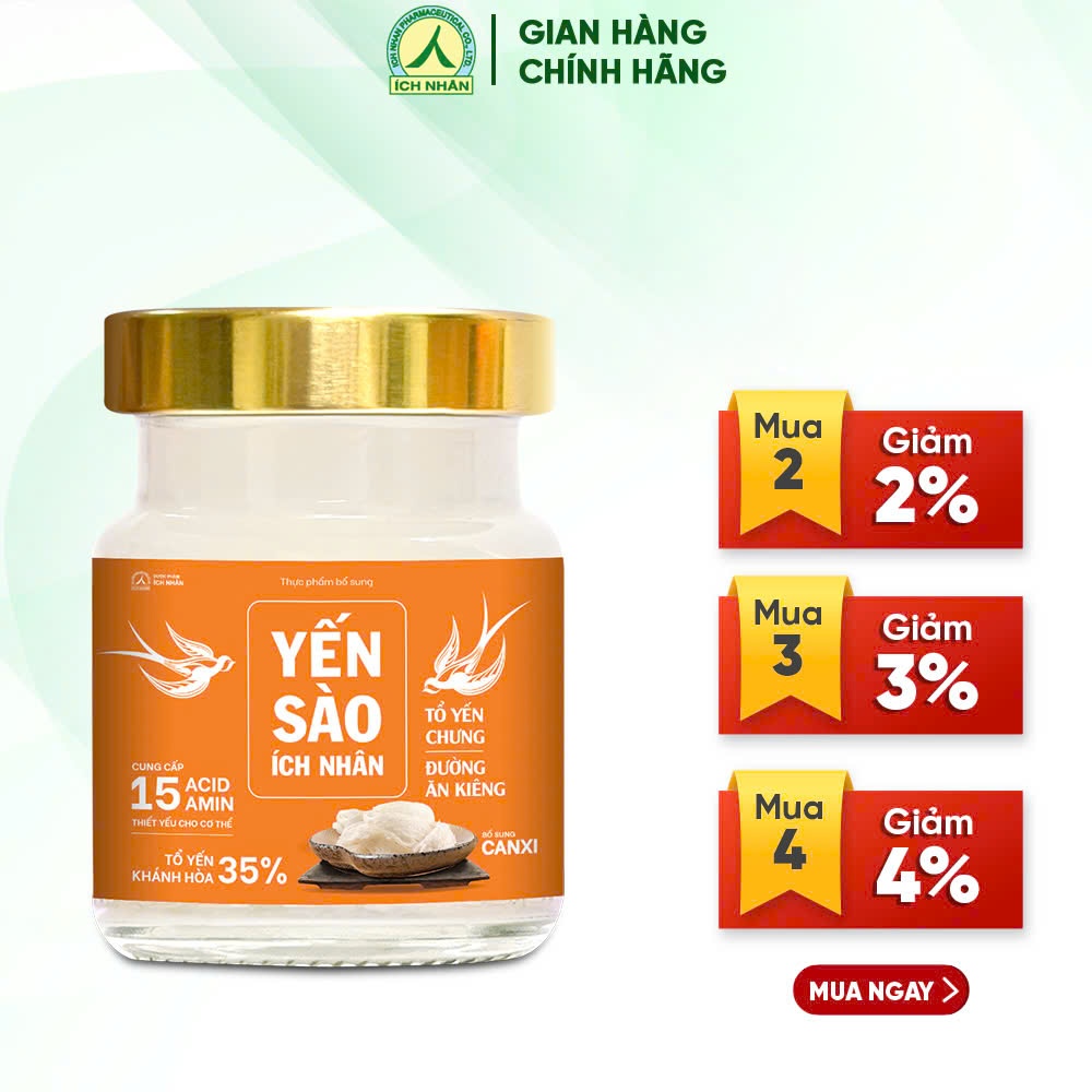 Ảnh Yến Sào Ích Nhân Tổ Yến Chưng Đường Ăn Kiêng Lọ 70ml bồi bổ sức khỏe, tăng cường miễn dịch, tăng sức đề kháng 1
