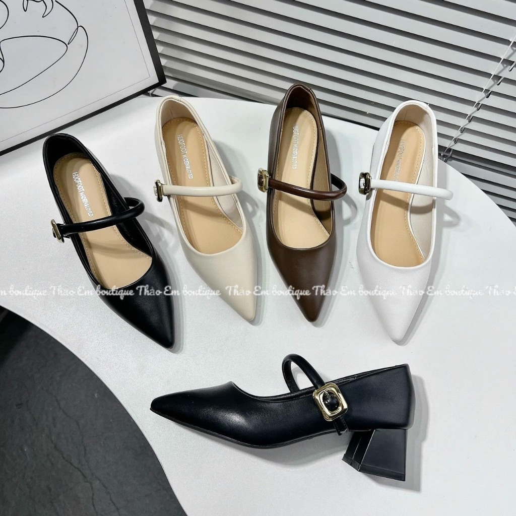 Giày búp bê nữ 5p mũi nhọn da mềm ( mã GCN88) - Thảo Em Boutique