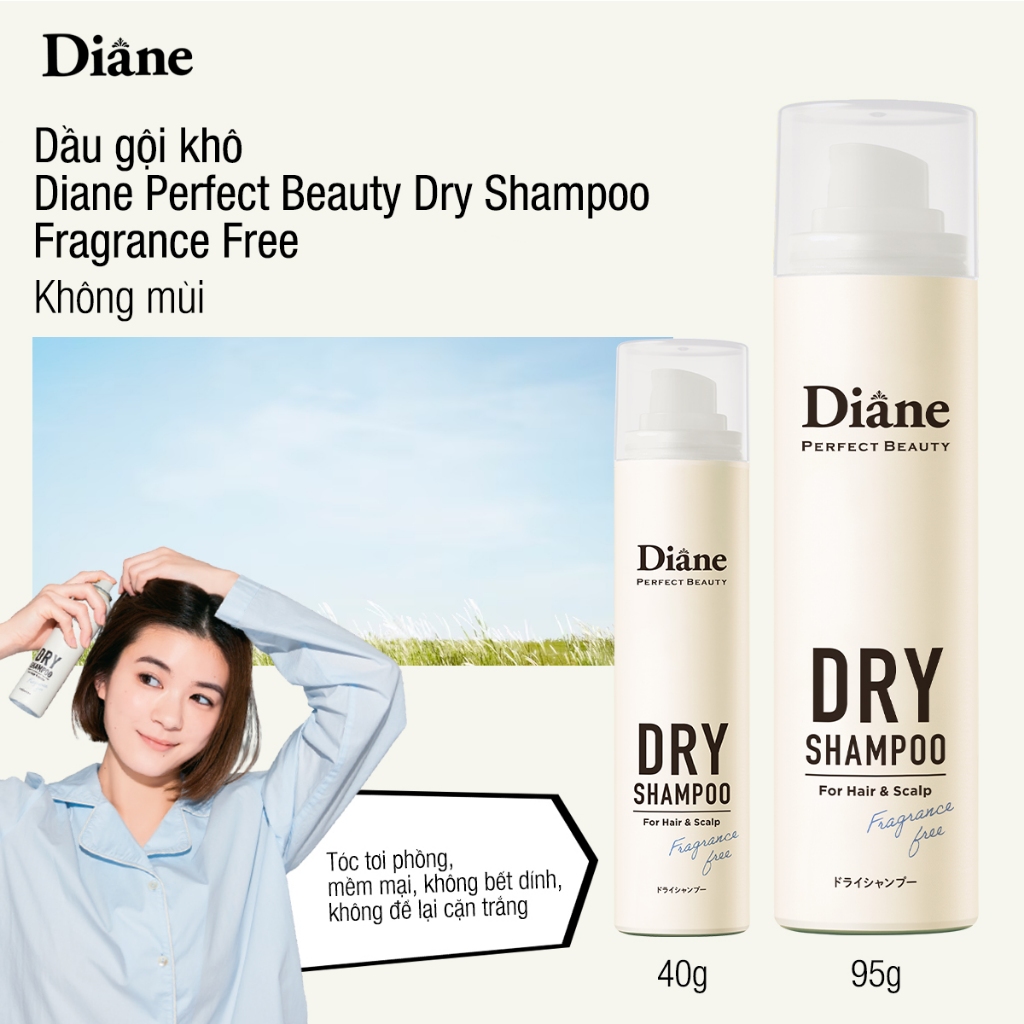 Ảnh Dầu Gội Khô Tóc Tơi Phồng Mềm Mại Không Bết Dính Diane Perfect Beauty Dry Shampoo Fragrance Free 1