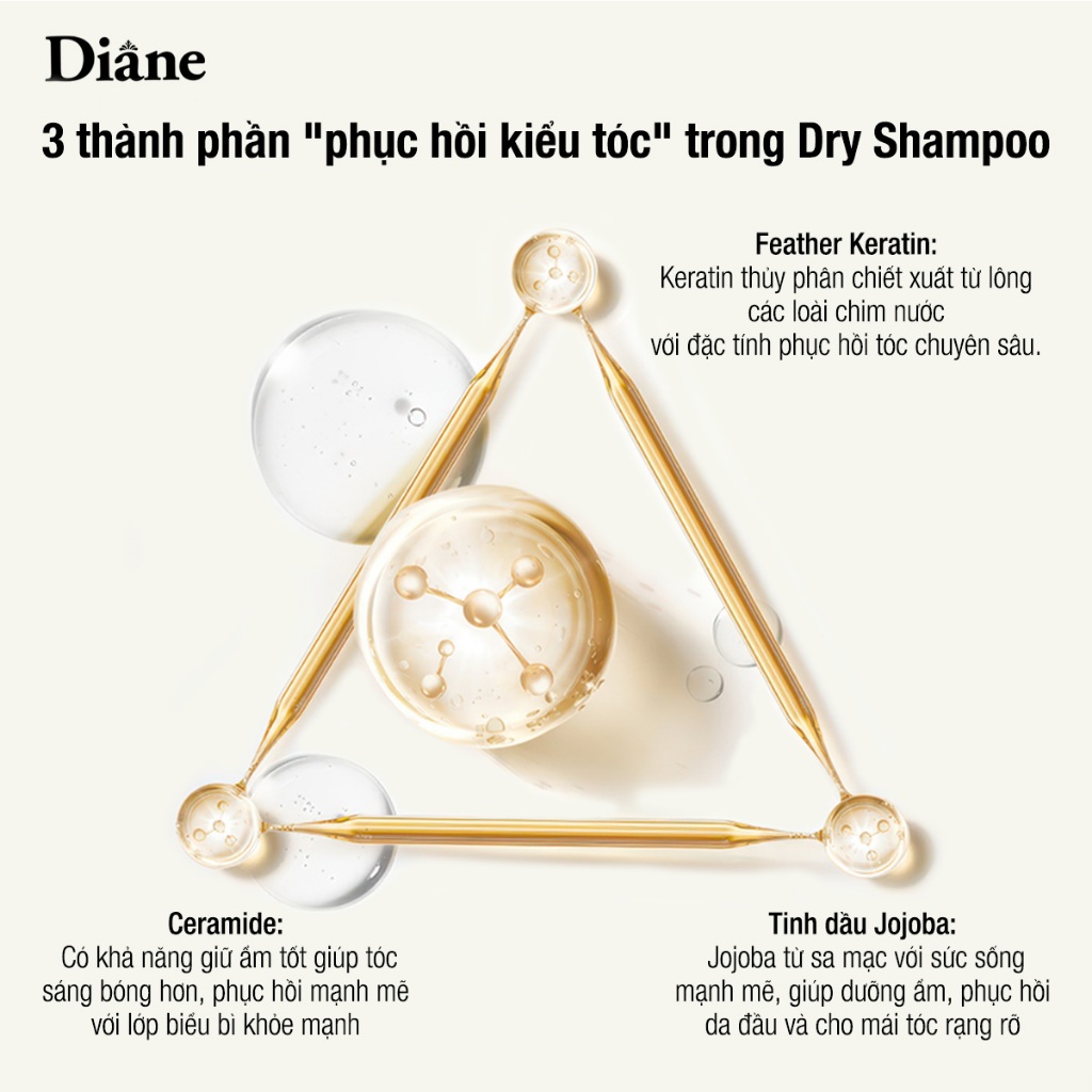 Ảnh Dầu Gội Khô Tóc Tơi Phồng Mềm Mại Không Bết Dính Diane Perfect Beauty Dry Shampoo Fragrance Free 2