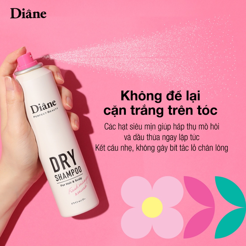 Ảnh Dầu Gội Khô Tóc Tơi Phồng Mềm Mại Không Bết Dính Diane Perfect Beauty Dry Shampoo Fresh Mango & Musk 3