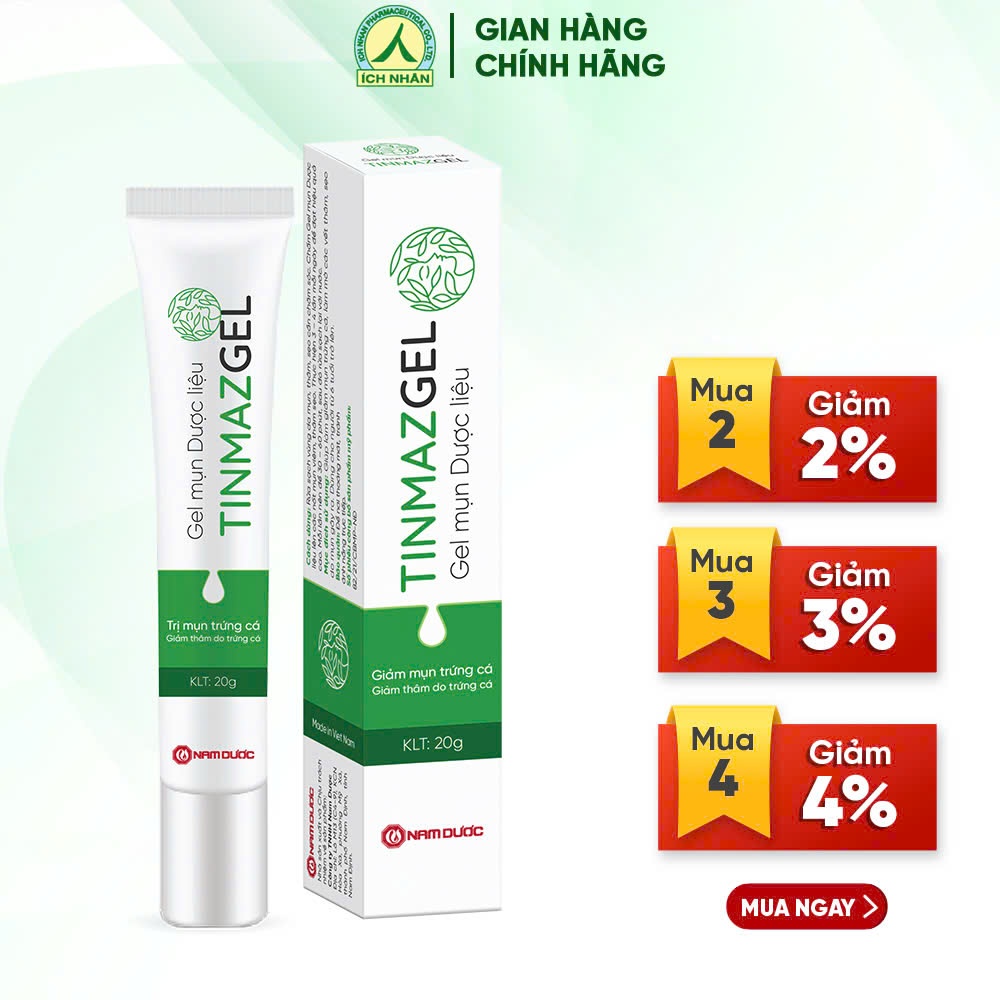 Ảnh Chấm Mụn Trứng Cá Tinmazgel Hỗ Trợ Giảm Thâm, Nám - Thành Phần Dược Liệu Tuýp 20g TGM 1