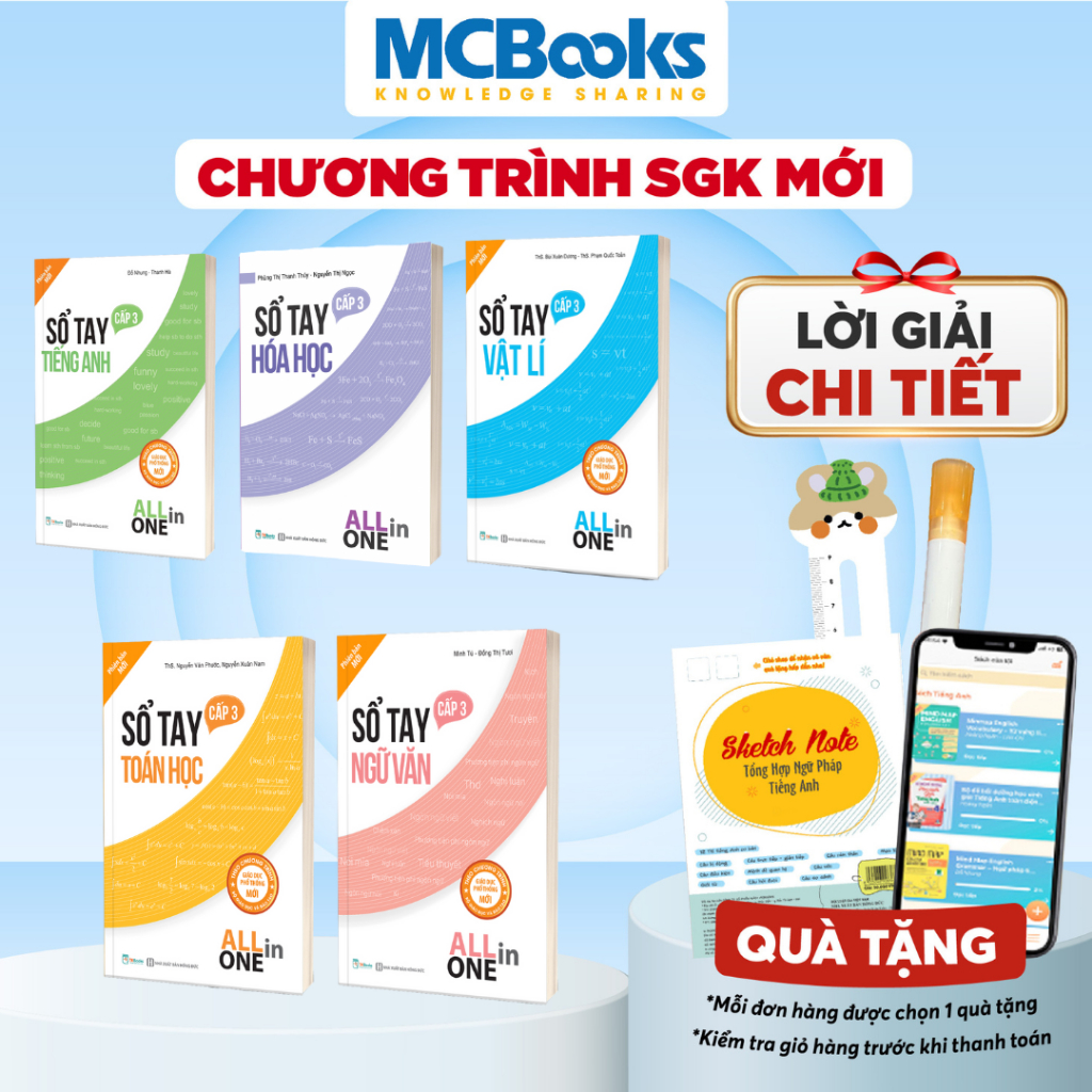 Ảnh Sách - Combo Sổ tay các môn THPT Toán - Lý - Hóa - Anh - Văn - All in one 1