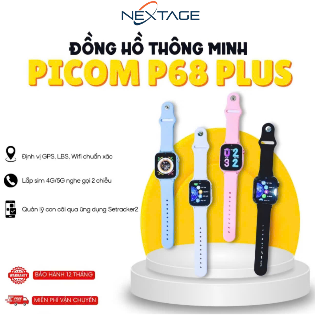 Đồng Hồ Thông Minh Trẻ Em Picom P68 Plus - Lắp Sim Nghe Gọi Độc Lập ...