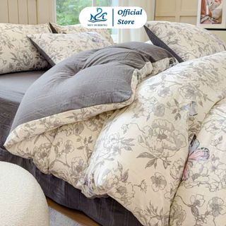 Bọ chăn ga gối Cloudy M2T bedding, vỏ chăn mền, drap ga giường và 2 vỏ gối