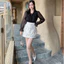 Áo sơ mi nữ tơ ánh kim bèo cổ buộc dây Hàn Quốc A2581 Kymie