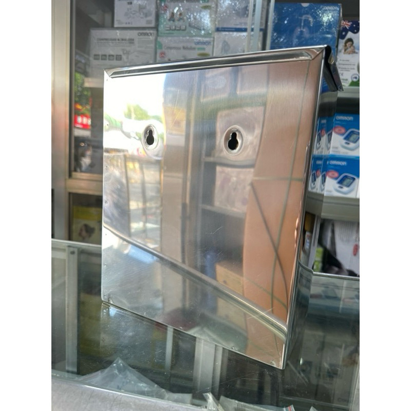 Hộp đựng khăn inox y tế treo tường KT:27x23x12