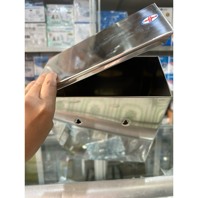 Hộp đựng khăn inox y tế treo tường KT:27x23x12