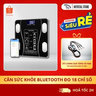 Cân Điện Tử Sức khỏe G019 Đo 18 Chỉ Số Kết Nối Được Với Bluetooth Điện Thoại Màu Đen