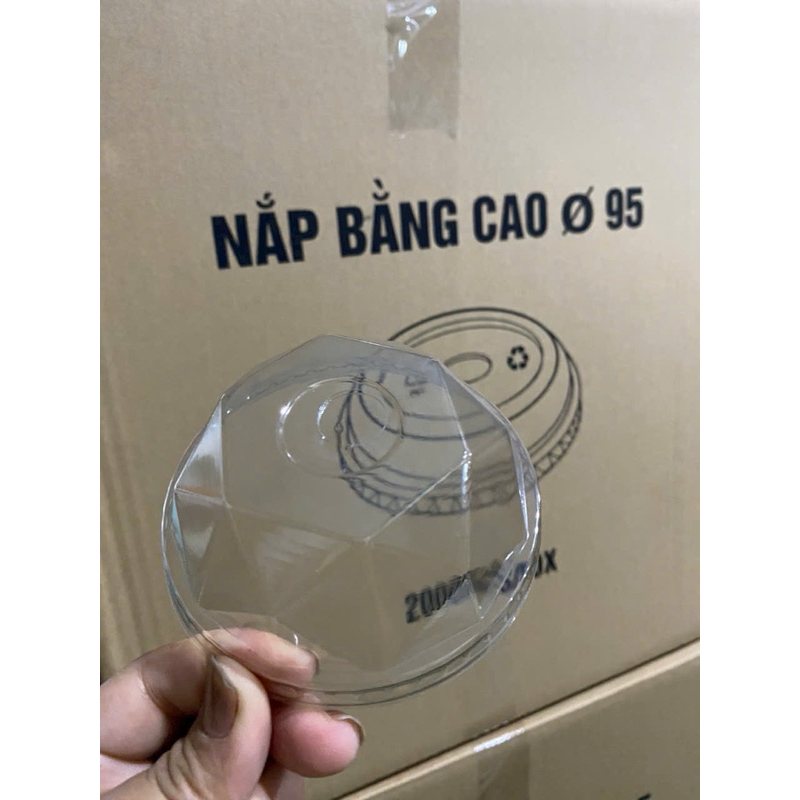 100 Nắp kim cương 95mm dành cho cốc trà sữa, trà chanh sinh tố