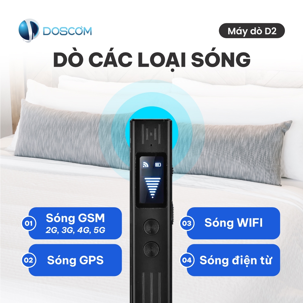 Máy Dò Thiết Bị Nghe Lén, Định Vị GPS, Camera Ẩn Doscom D2 – Dò Từ Trường, Độ Nhạy Cao, Pin Dài 10h