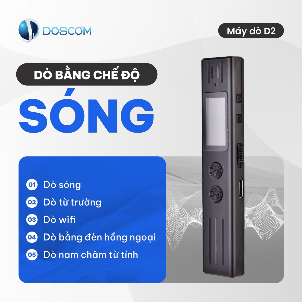 Máy Dò Thiết Bị Nghe Lén, Định Vị GPS, Camera Ẩn Doscom D2 – Dò Từ Trường, Độ Nhạy Cao, Pin Dài 10h