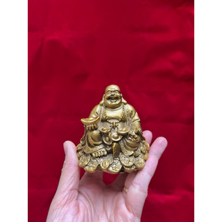 Tượng Phật Di Lặc cỡ nhỏ Bằng Đồng Vàng Để Ô tô vật phẩm phong thuỷ bình an  lộc