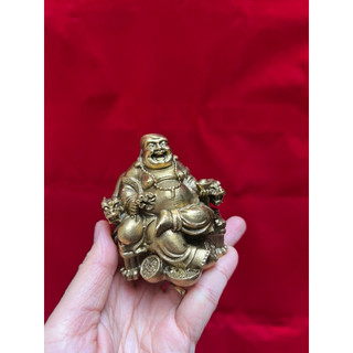 Tượng Phật Di Lặc cỡ nhỏ Bằng Đồng Vàng Để Ô tô vật phẩm phong thuỷ bình an  lộc