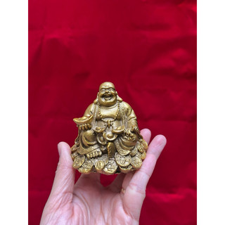Tượng Phật Di Lặc cỡ nhỏ Bằng Đồng Vàng Để Ô tô vật phẩm phong thuỷ bình an  lộc