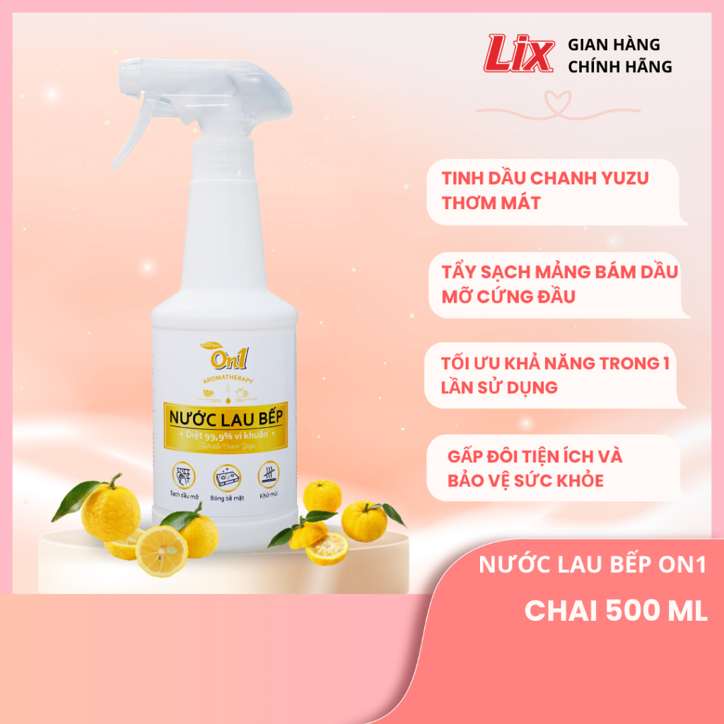 Ảnh Combo 3 túi nước giặt Lix siêu sạch hương hoa anh đào sạch thơm tặng 1 chai nước lau bếp On1 500ml, 3C-N2503+N6701 2