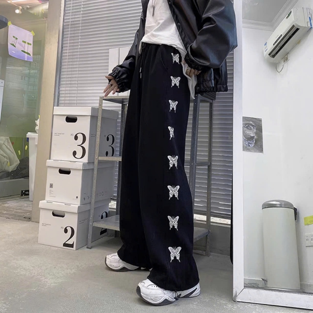 Quần Dài Jogger Điệp Viền Nam Nữ Unisex Thể Thao Form Rộng Quần Ống Rộng Phối Dây Rút SSL