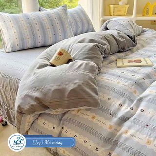 Bộ chăn ga gối Cloudy M2T bedding, vỏ chăn (mền), drap ga giường và 2 vỏ gối
