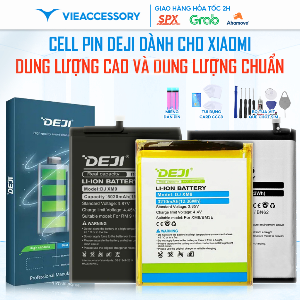 Siêu pin Xiaomi Deji cho 3 4A 4 5 5A Plus 6 7 7A 8 9 9A Go Note 2 3 4 ...