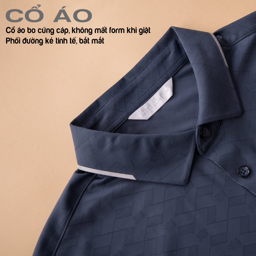 Áo polo nam cao cấp MASCULINE MPL55 Dáng Regular Fit co giãn mềm mại thoáng mát bền màu