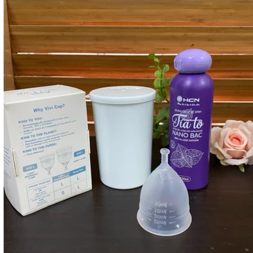 Cốc nguyệt san Vivi Nhập khẩu chính hãng Tặng Gel rửa, cốc tiệt trùng và túi vải