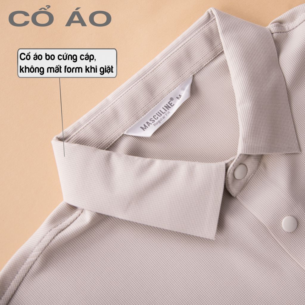 Áo polo nam cao cấp MASCULINE MPL507 Chất liệu sợi tơ tằm mềm mại co giãn bền màu Form Slim Fit