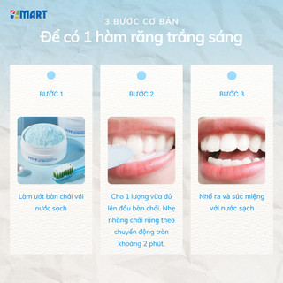 Bột trắng răng HIH 50g giúp loại bỏ ố vàng, khử mùi hôi miệng, giảm viêm và ngăn ngừa sâu răng hiệu quả.