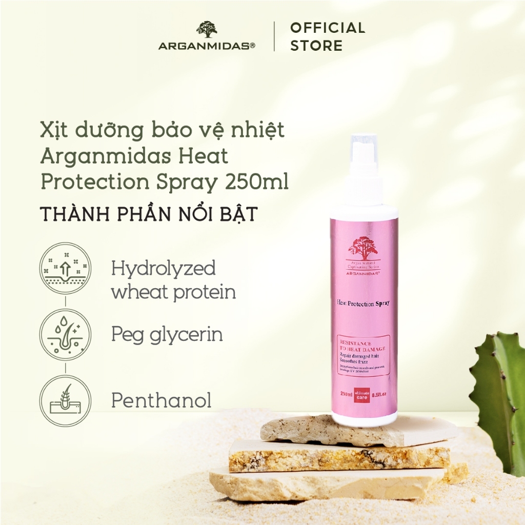 Ảnh Xịt dưỡng bảo vệ tóc Arganmidas, Xịt dưỡng trước khi sấy và tạo kiểu, siêu dưỡng tóc hư tổn, tóc mềm mượt - 250ml 4