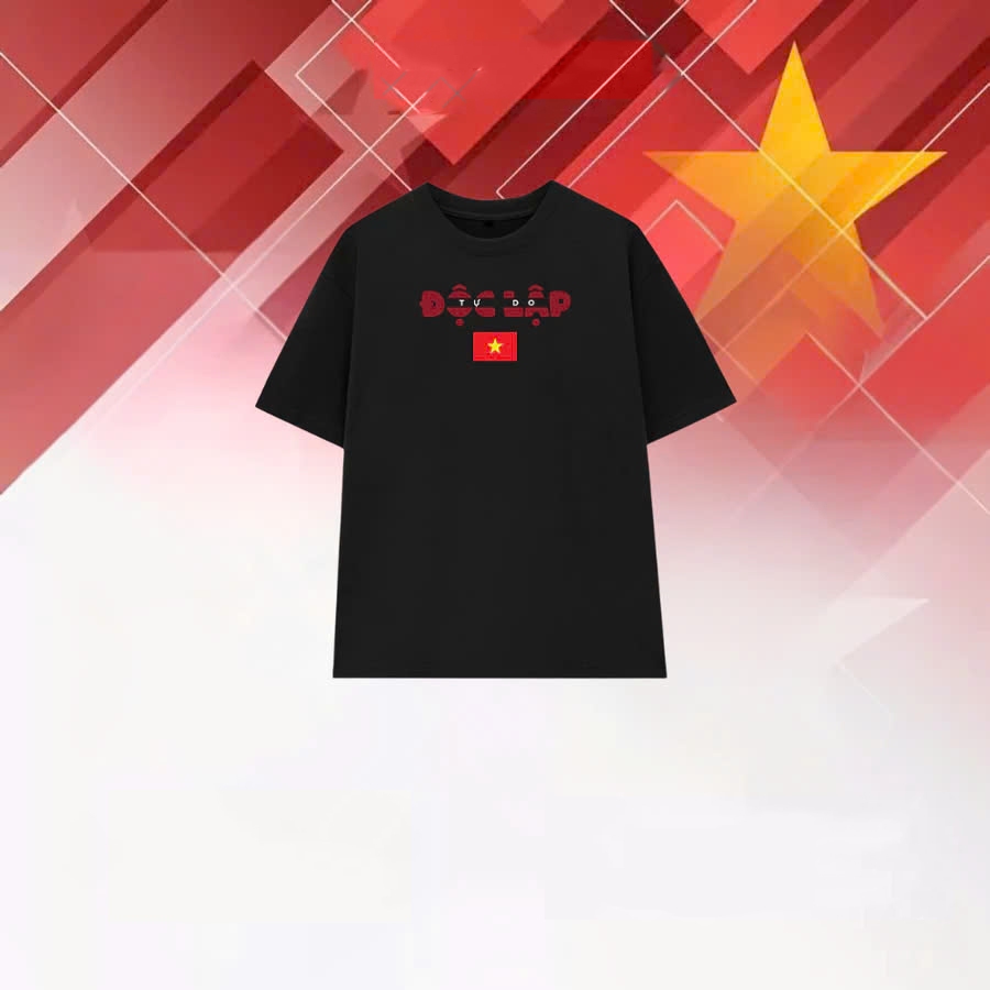 Áo phông cổ tròn in hình ĐỘC LẬP TỰ DO tay lỡ cổ tròn chất liệu cotton thoáng mát phù hợp mọi lứa tuổi TA228