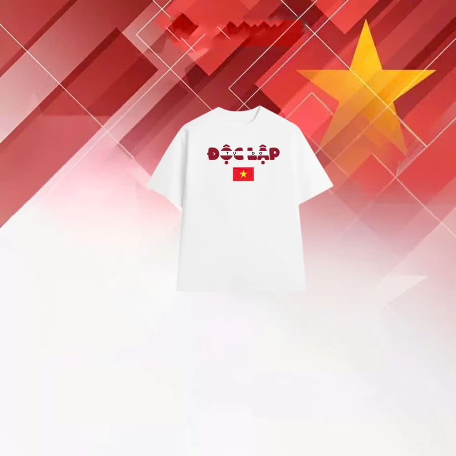 Áo phông cổ tròn in hình ĐỘC LẬP TỰ DO tay lỡ cổ tròn chất liệu cotton thoáng mát phù hợp mọi lứa tuổi TA228