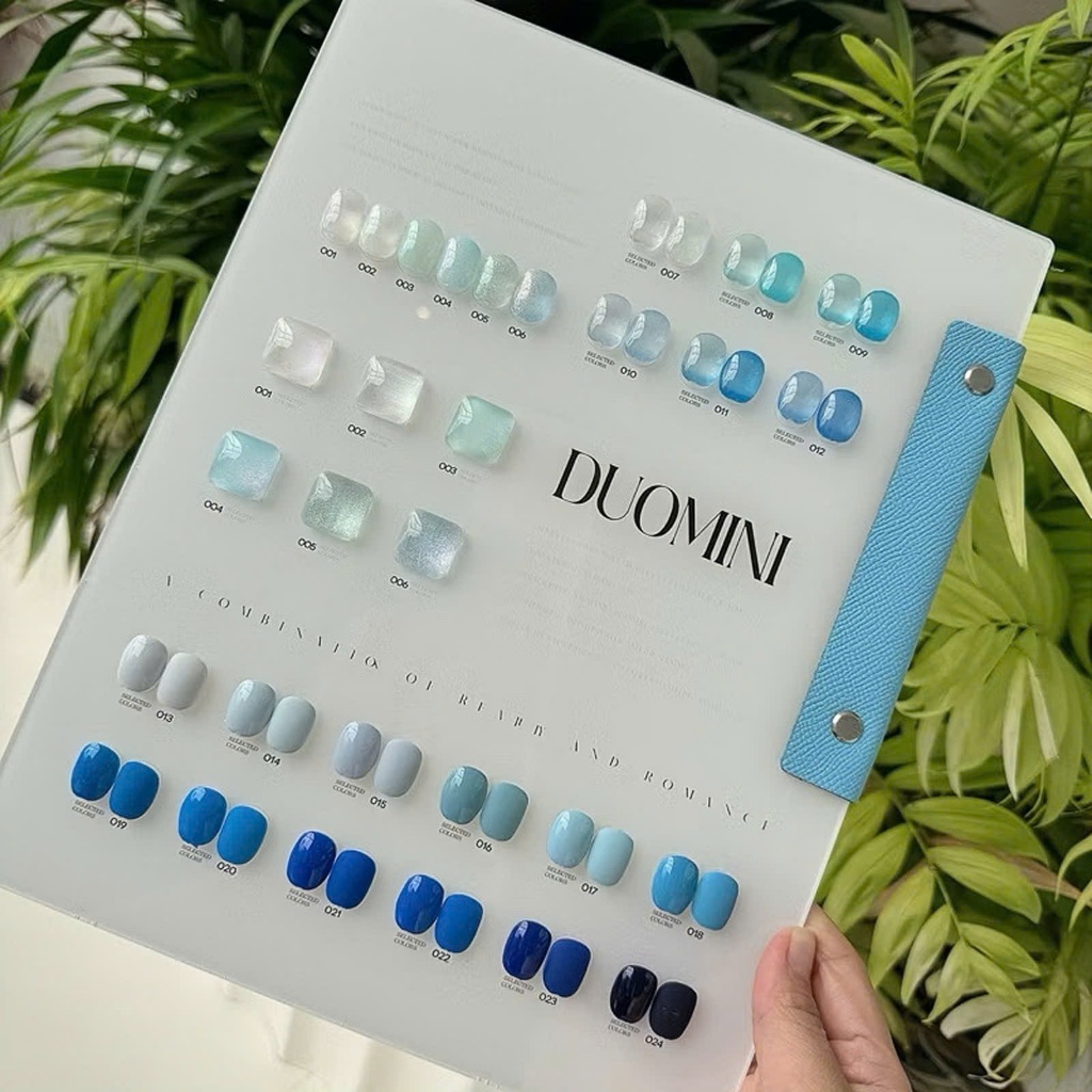 [GIÁ TỐT] Set sơn gel Doumini 24 màu chính hãng - Sơn móng tay tone xanh chai 15ml (tặng kèm bảng màu)