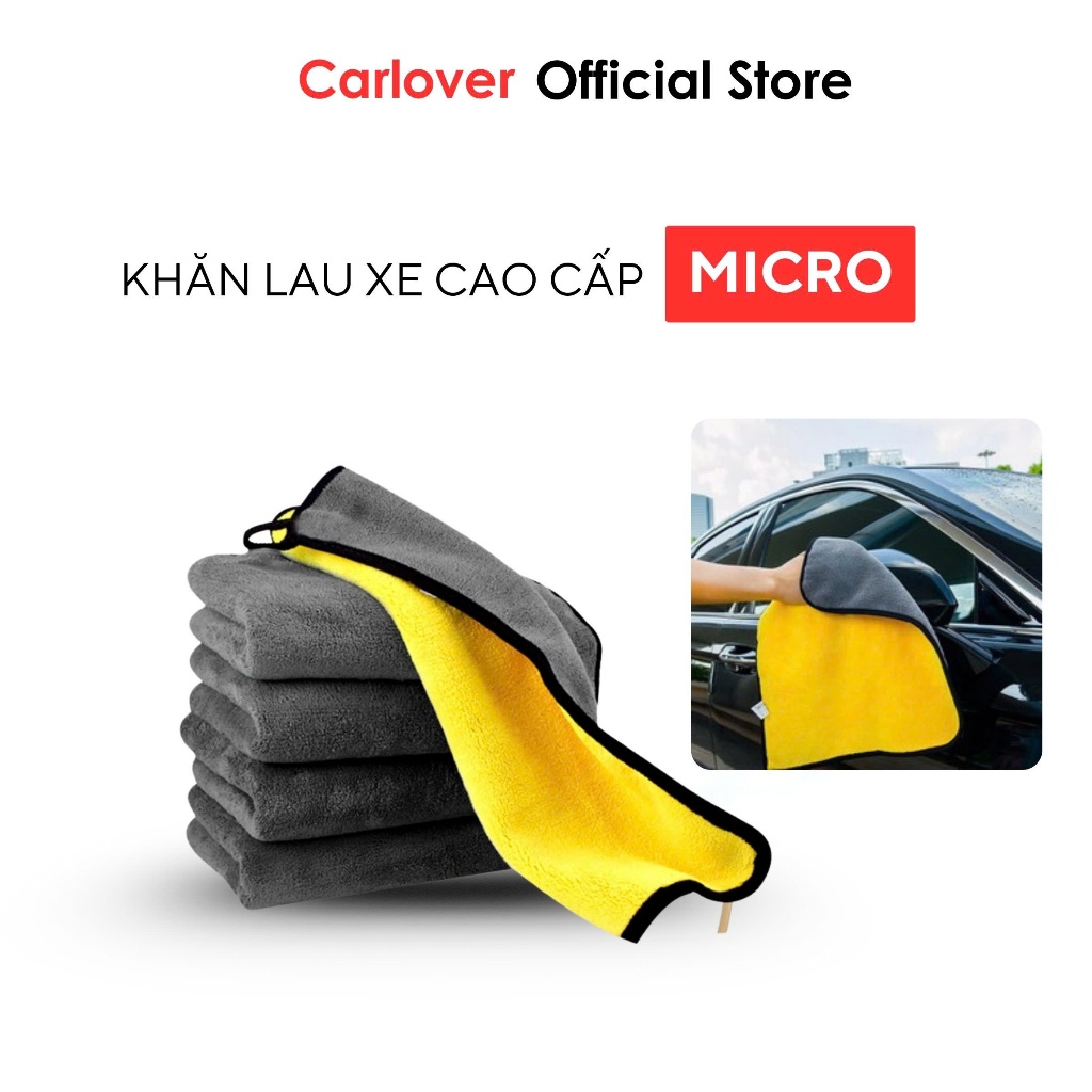 Khăn Lau Ô Tô Chuyên Dụng 2 Lớp, Chất Vải Microfiber Mềm Mịn, Siêu Thấm Hút, Lau Đa Năng Rửa Xe Ô Tô