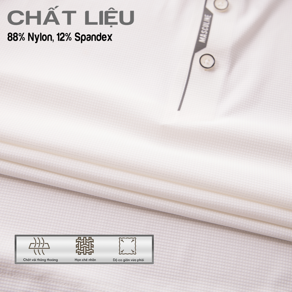 Áo polo nam cao cấp MASCULINE MPL56 Kiểu dáng Slim Fit ôm nhẹ tôn dáng chống nhăn bền màu