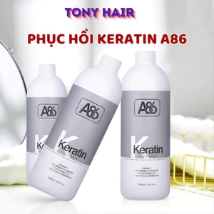 Keratin A86 phục hồi tóc hư tổn, tóc nát, tóc nhũn, tóc cháy khô xơ, bông xù chai 1000ml _ Tony Hair