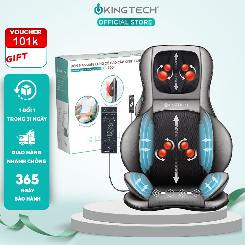 Ảnh Đệm Massage Toàn Thân KINGTECH KC-700 - Mát Xa 3D Chuyên Sâu Cho Lưng, Cổ Gáy - Quà Tặng Cho Bố Mẹ, Sếp, Khách Hàng 1