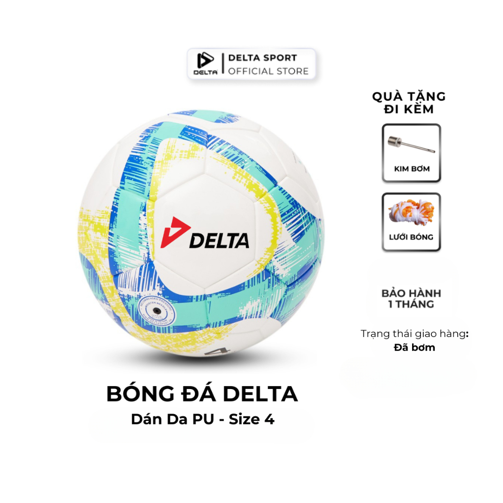 Ảnh Bóng Đá DELTA CAMPO 4D Size 4 Dán Ép Nhiệt Da PU Chơi Trên Nhiều Loại Sân Cho Bé 9-12 Tuổi DELTACA06 1