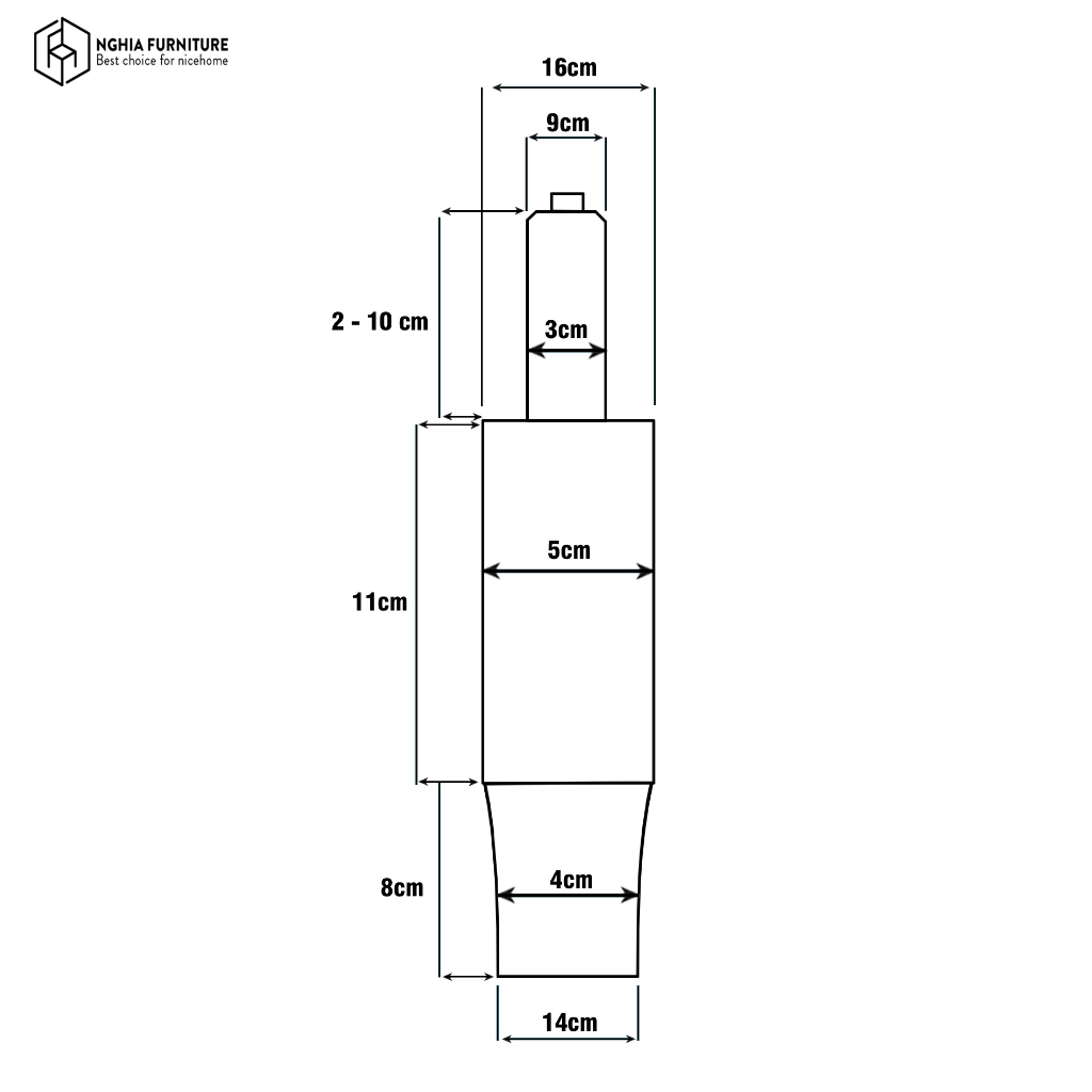Ảnh Piston class 4 tải trọng 150kg cho ghế văn phòng công thái học Nghia Furniture Piston-4 cao cấp tiêu chuẩn chứng chỉ SGS 2
