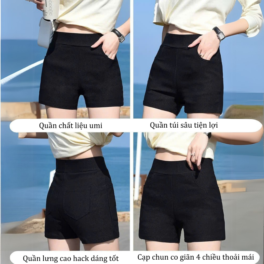Ảnh Quần đùi nữ vải umi co giãn 4 chiều - Quần legging đùi nữ Loza LQ035225 2
