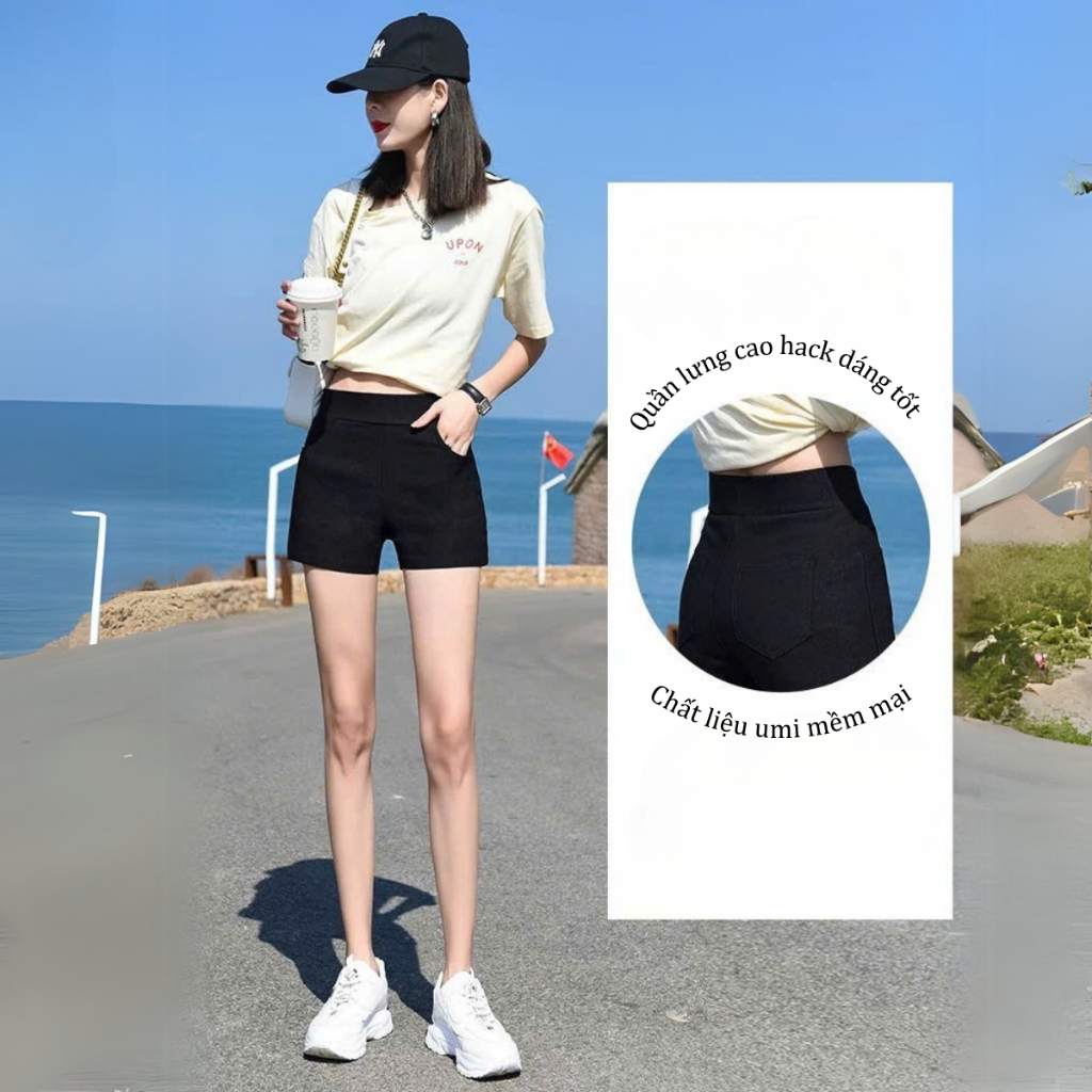 Ảnh Quần đùi nữ vải umi co giãn 4 chiều - Quần legging đùi nữ Loza LQ035225 4