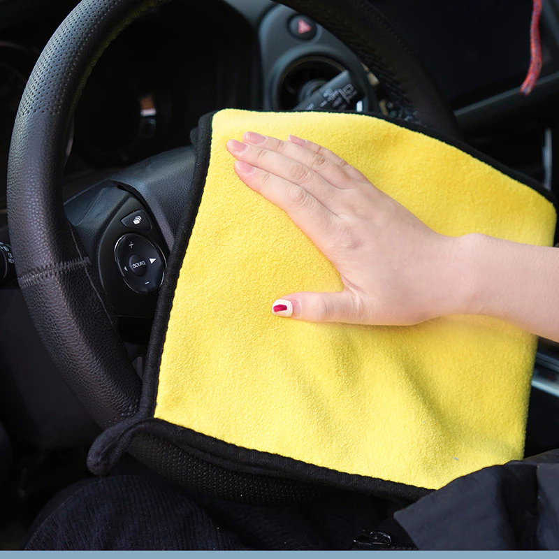 Khăn Lau Ô Tô Chuyên Dụng 2 Lớp, Chất Vải Microfiber Mềm Mịn, Siêu Thấm Hút, Lau Đa Năng Rửa Xe Ô Tô