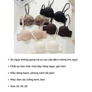 Áo ngực nữ su đúc cao cấp không gọng đệm mút vừa nâng ngực tạo khe, Áo lót không dây DEVARI A9228