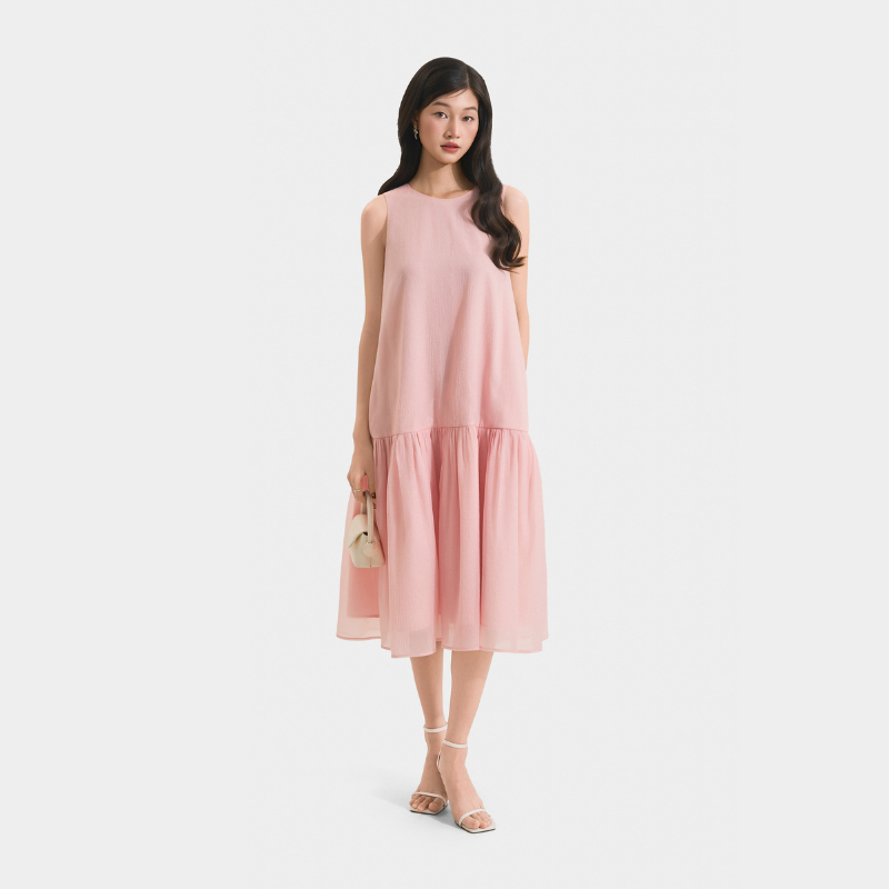 Ảnh Đầm Kiểu Nữ MARC FASHION Form Suông Sát Nách Thắt Nơ Lưng - CBLH073023 2