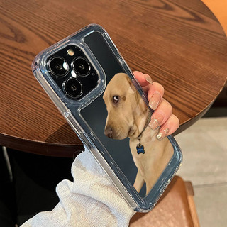 Ốp lưng iphone trong suốt siêu dày cạnh vuông Chó vàng sợ hãi 6/7/8/plus/x/xr/xs/11/12/13/14/15/16/pro max - sd2032