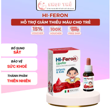Siro Sắt Hữu Cơ Nhỏ Giọt Lipofer Hi-Feron Hỗ Trợ Tạo Hồng Cầu Giảm Nguy Cơ Thiếu Máu Bổ Sung Sắt Cho Cơ Thể