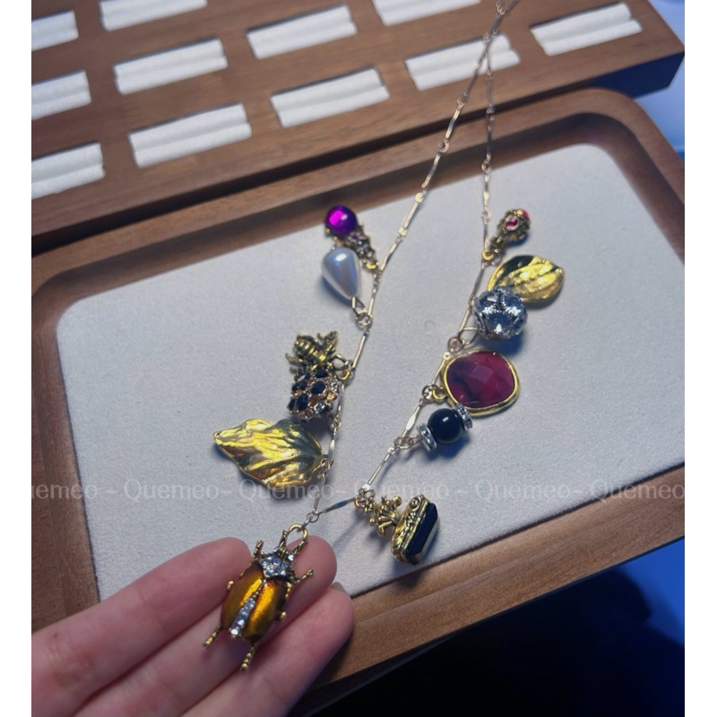 Dây chuyền nữ Vòng cổ bằng thép titan Bản thiết kế đặc biệt RUBY QUEMEO vàng 18K